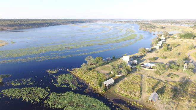 Birdseye view of facilities at at Chobe River Camp Caprivi Namibia