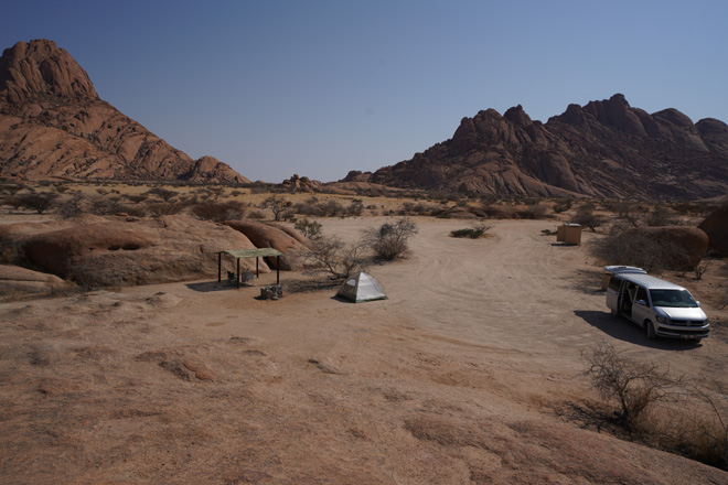 Camping at Spitzkoppe Community Campsite Damaraland Namibia